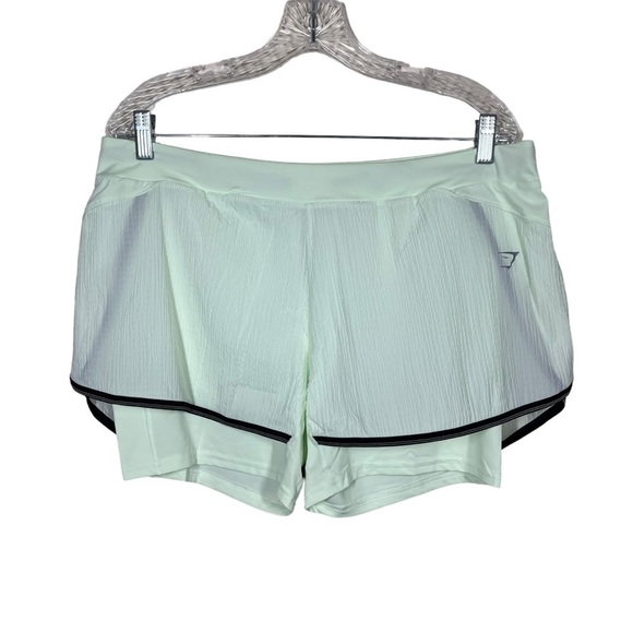Gymshark Womens Speed 2 n 1 Running Shorts Size XXL Cucumber Green - Picture 1 of 6
